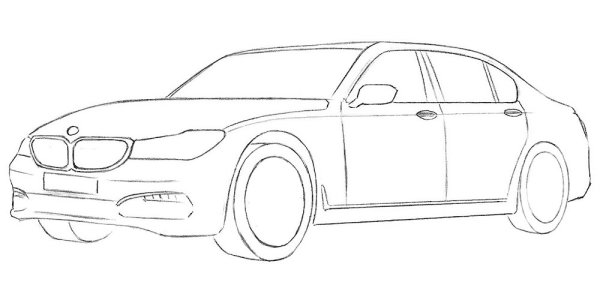 Машина BMW сбоку лёгкая