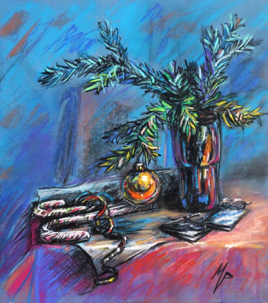 Рисование новогодний натюрморт