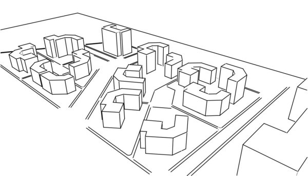 Планировка города карандашом