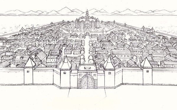 Чертеж древнего города