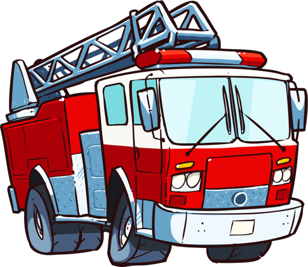 Пожарная машинка мультяшная