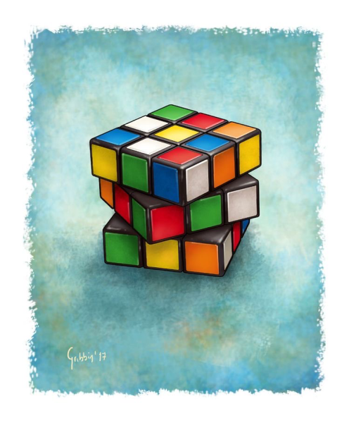 Кубик Рубика нарисованный