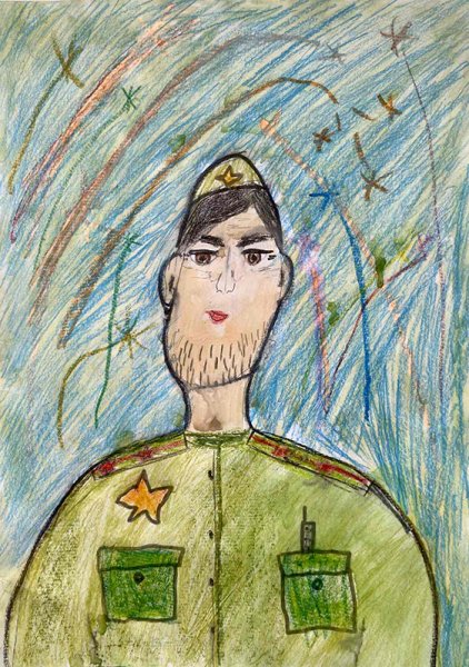 Портрет военного карандашом