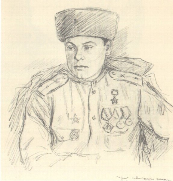 Портрет солдата карандашом