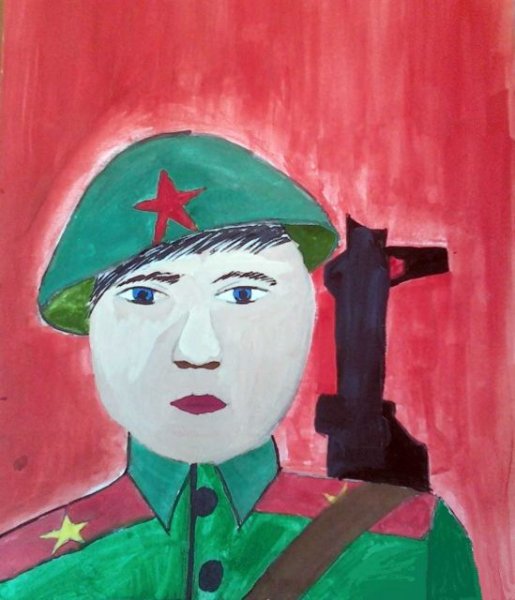 Портрет герое Великой Отечественной войны акварель