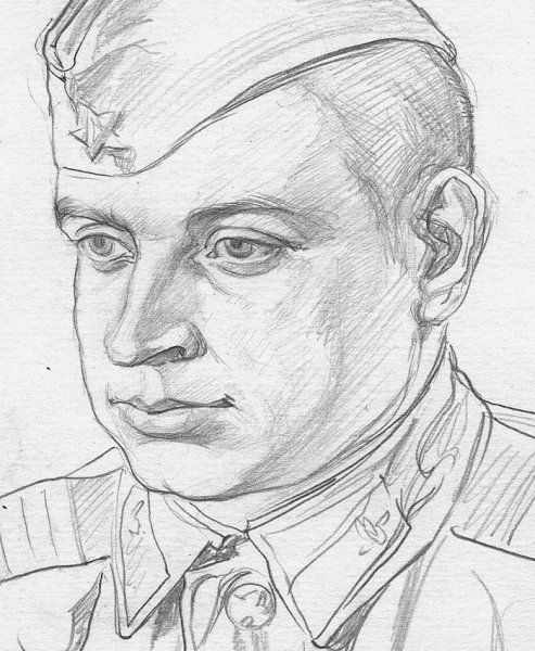 Портрет солдата рисунок детский