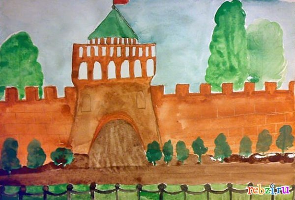 Нижегородский Кремль Нижний Новгород рисунок