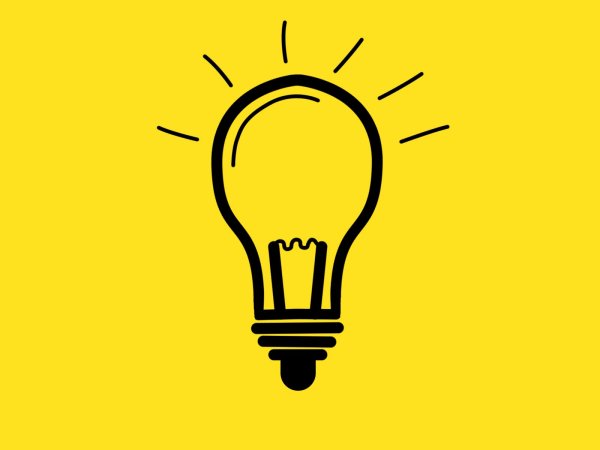 Лампочка желтая идея