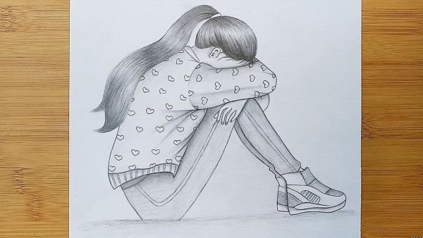 Плачущая девочка рисунок