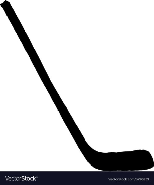 Силуэт клюшки и хоккея