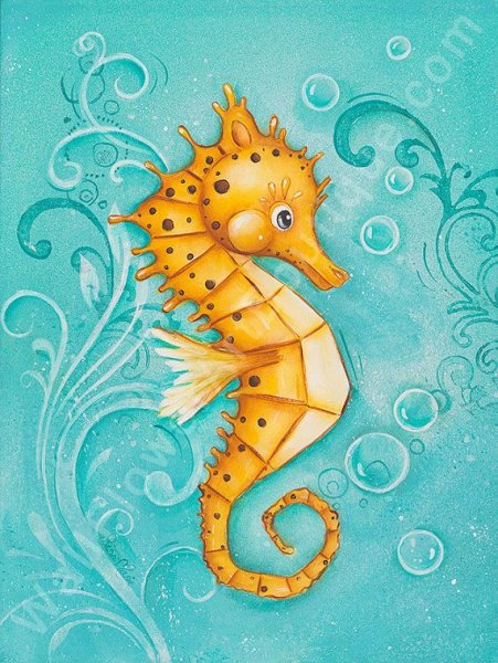 Морской конек раскраска