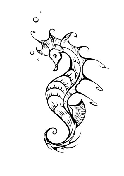 Морской конек раскраска для детей