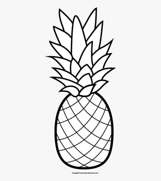 Ананас картинка раскраска