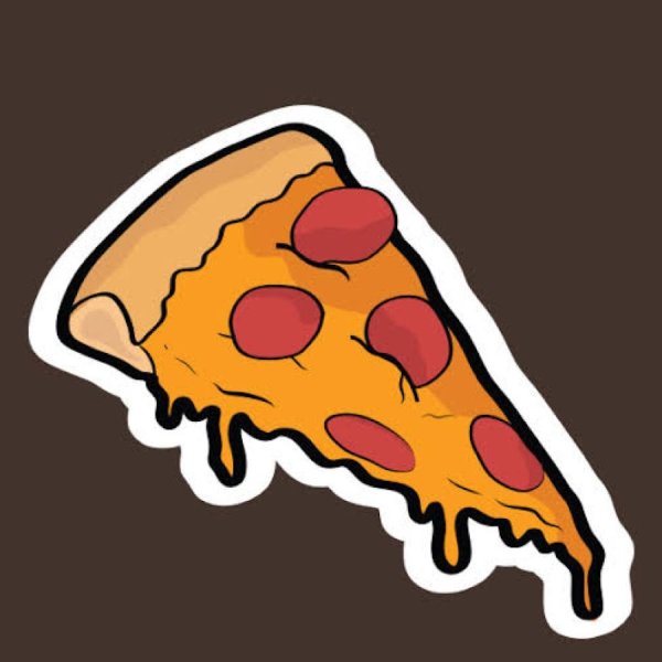 Кусочек пиццы мультяшный