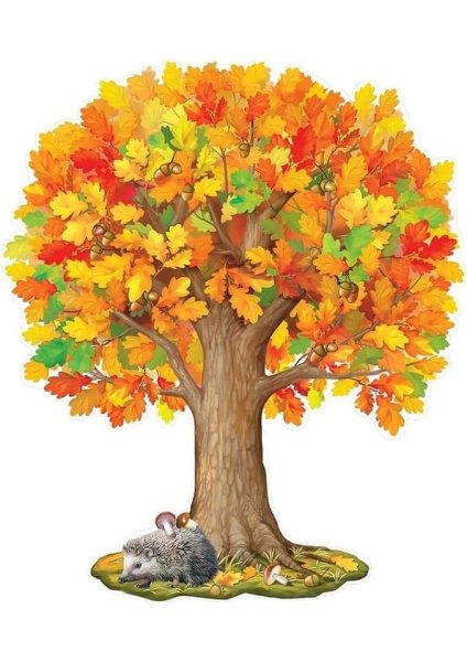 Деревья осенью вырубной плакат