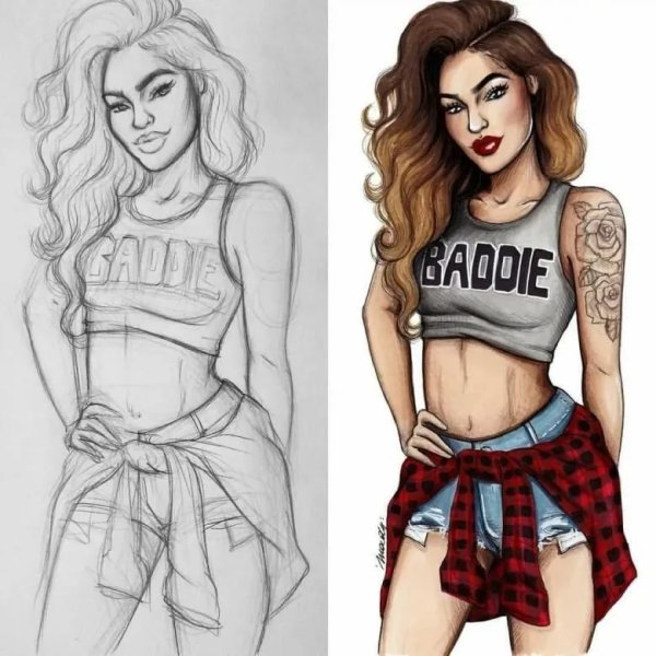 Скетчи девушек