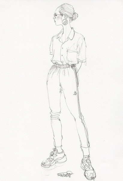 Эскиз лица девушки