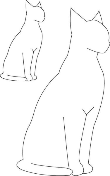 Контур кошки сбоку