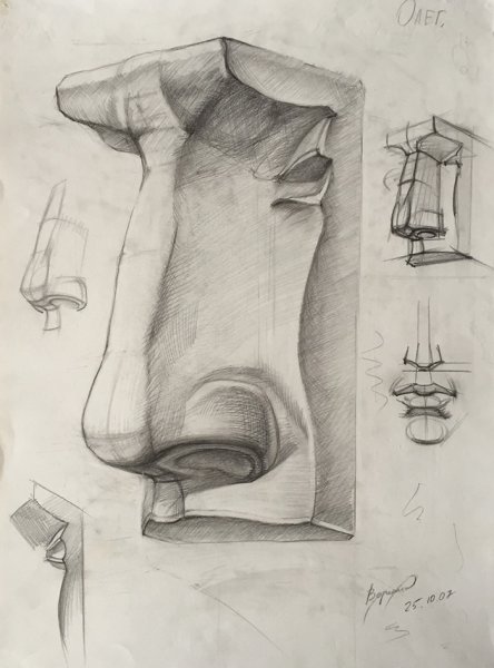 Гипсовый слепок носа Давида