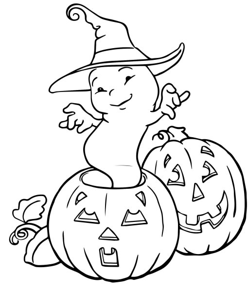 Разукрашка тыква на Хэллоуин