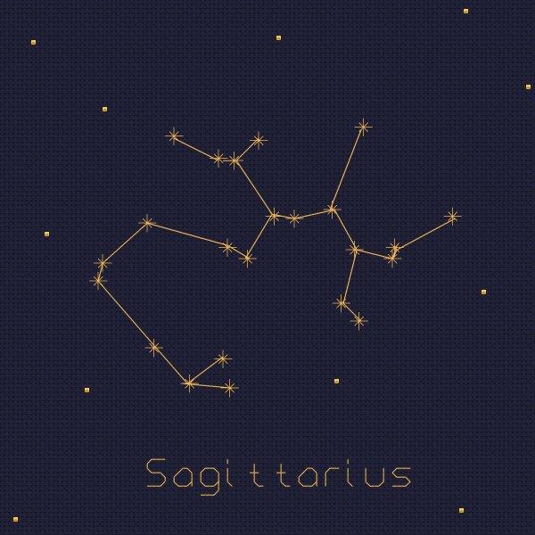 Созвездие Стрелец схема по точкам