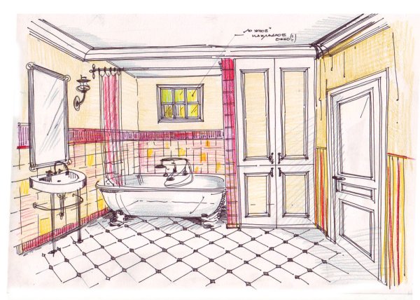 Набросок ванной комнаты