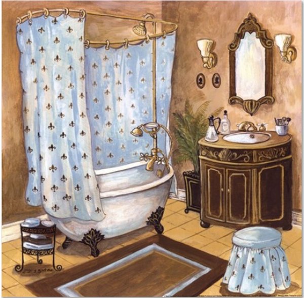 Ванная для бумажных кукол