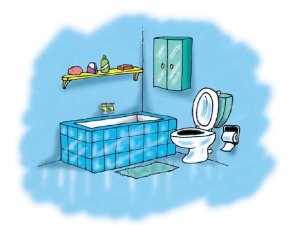 Карикатура ванная комната