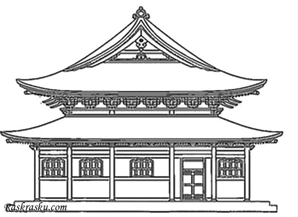 Храм Хигаси Хонгандзи карандашом