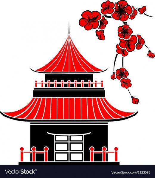 Нарисовать японский дом