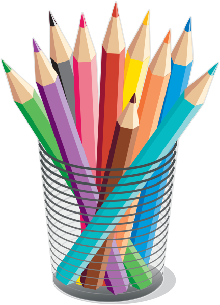 Цветные карандаши на прозрачном фоне