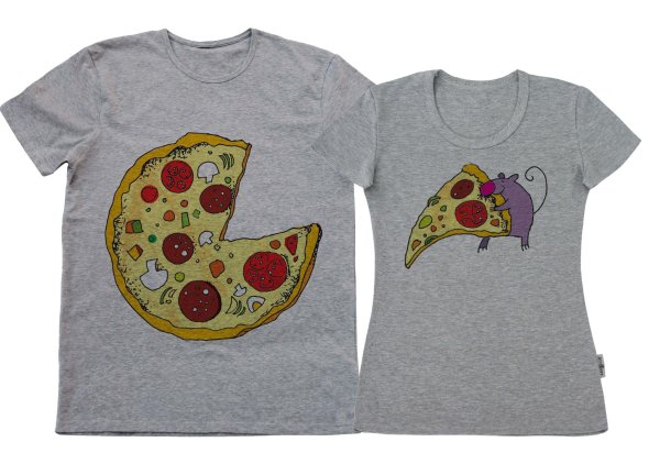 Парные футболки с сердцем