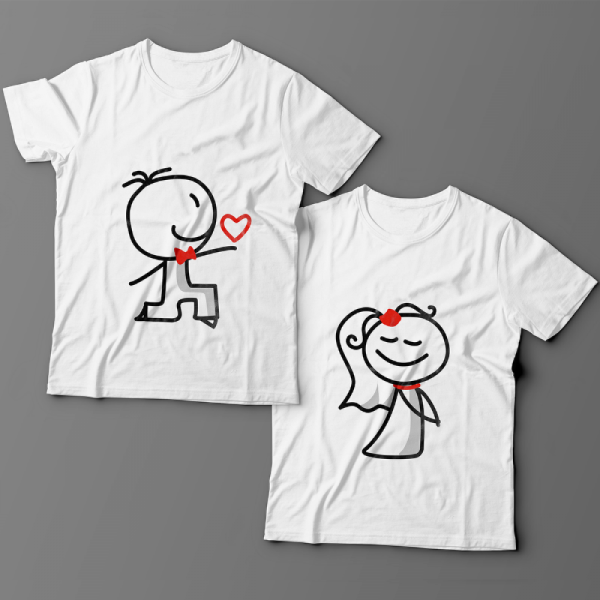 Печать на футболке 14 февраля