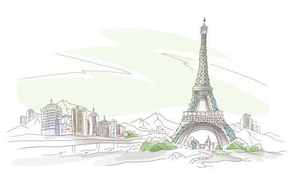 Франция Эйфелева башня рисунок