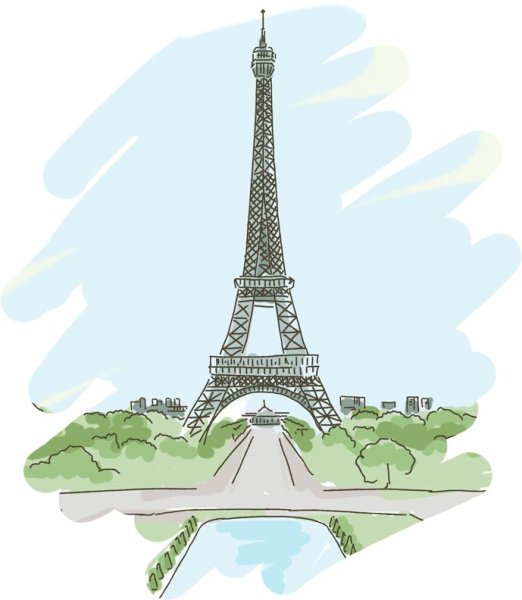 Франция эльфивая башня рисунок