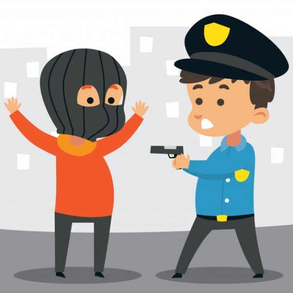 Полиция и преступник для детей