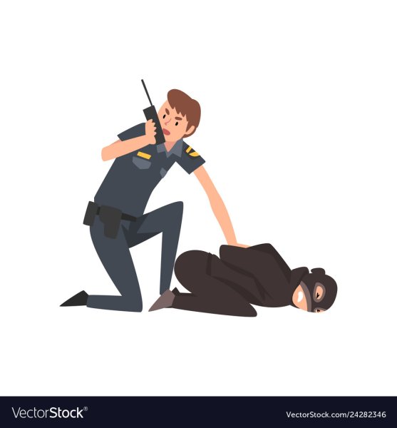 Полицейский и преступник вектор