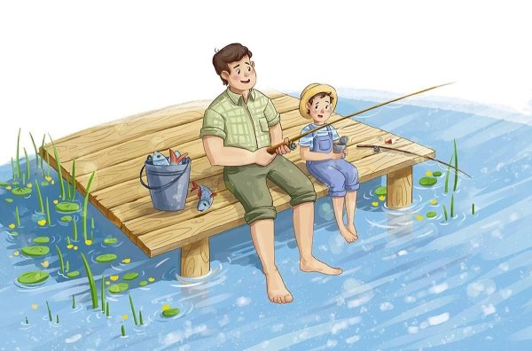 Дети на рыбалке