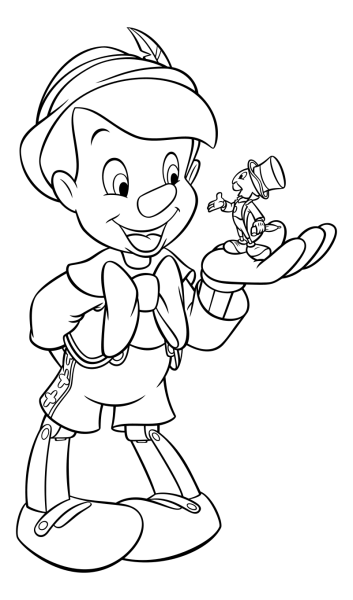 Нарисовать Пиноккио цветными