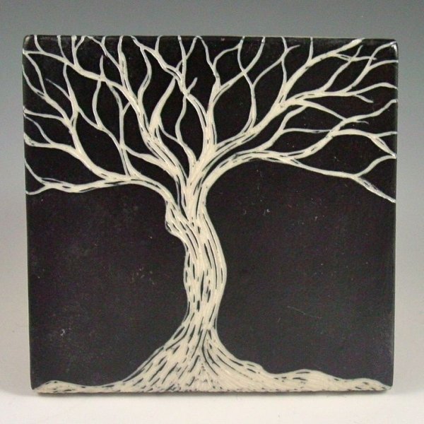 Техника многослойного процарапывания сграффито дерево