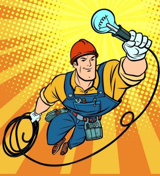 Электромонтер мультяшный