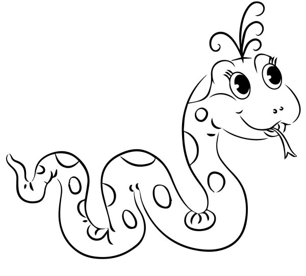 Змея раскраска для детей