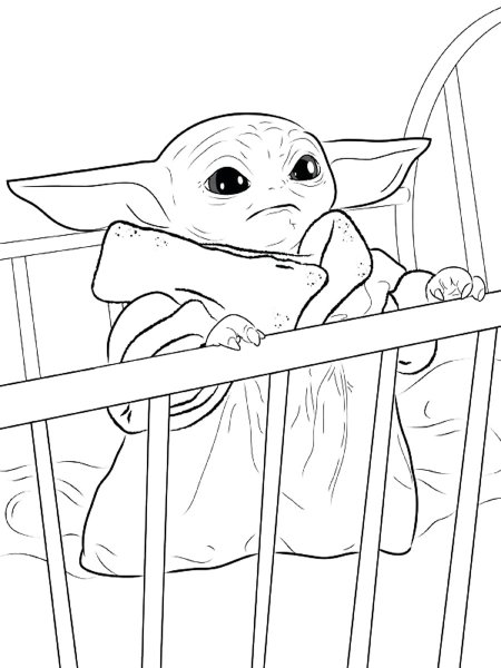 Бэби йода раскраска