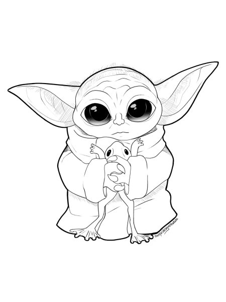 Раскраска Звездные войны йода бейби