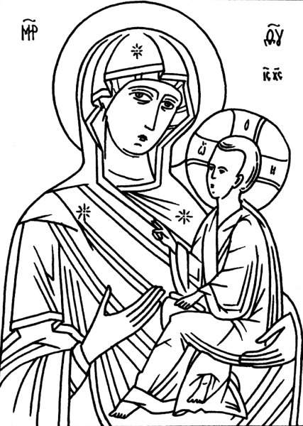 Прорись иконы Богородицы страстная
