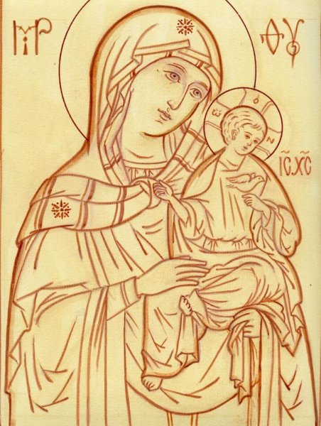 Икона Христа прорись