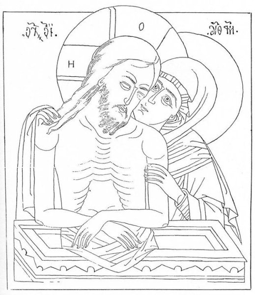 Икона Пантелеймона целителя прорись