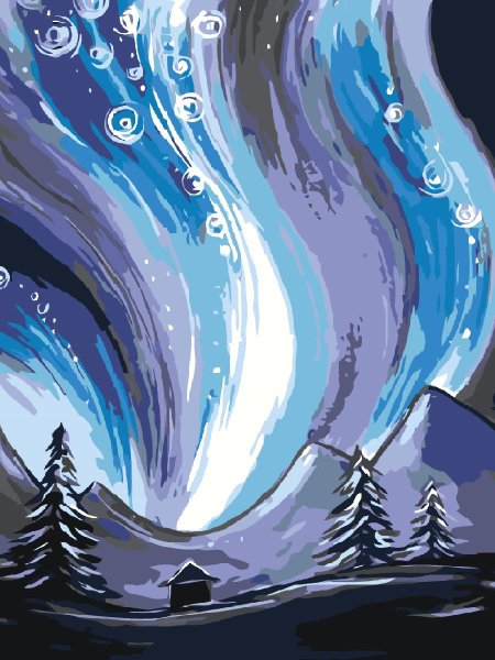 Правополушарное рисование Северное сияние