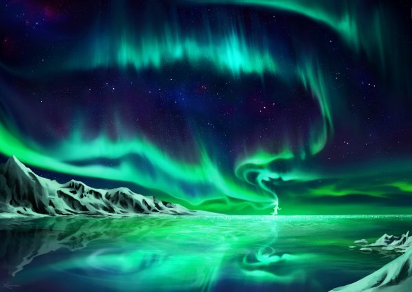 Рисуем Северное сияние