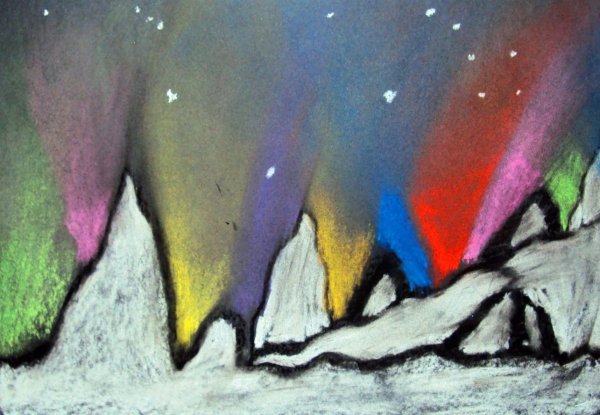 Правополушарная живопись Северное сияние